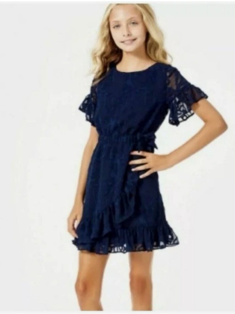 Lilly Pulitzer Girls Mini Darlah Dress 10 Navy